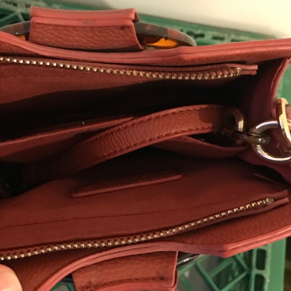 Chloe style vegan leather purse handbag vintage with lucite handles - Picture 2 of 7